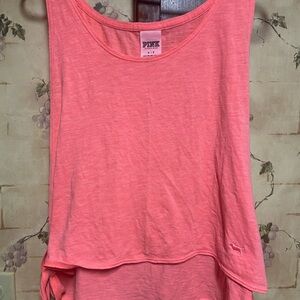 PINK Victoria's Secret Peach Tank Top Tied Sides S Small